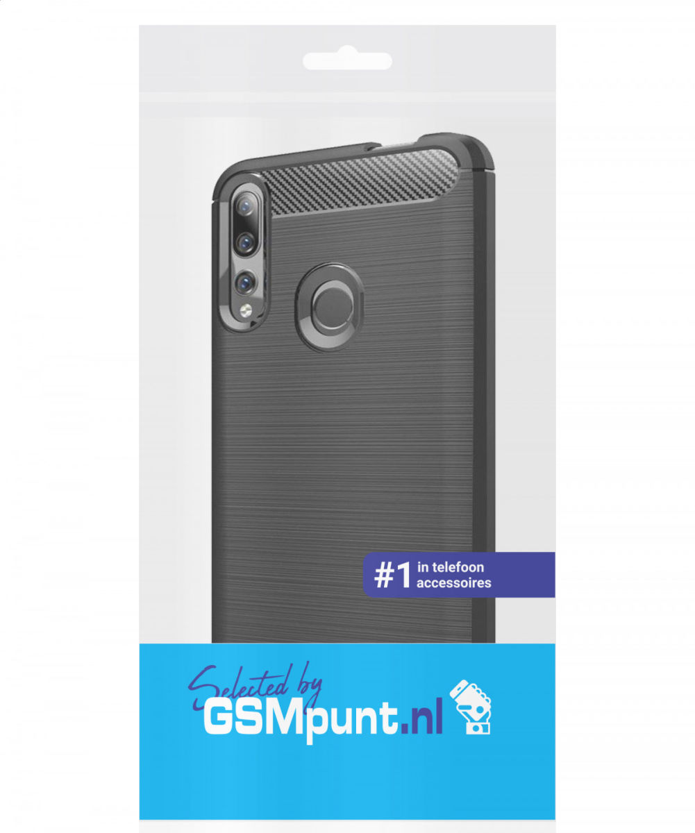 Huawei P Smart Z Geborsteld TPU Hoesje Zwart afbeelding 2