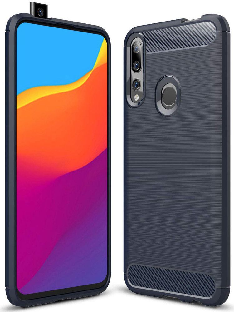 Huawei P Smart Z Geborsteld TPU Hoesje Blauw afbeelding 1