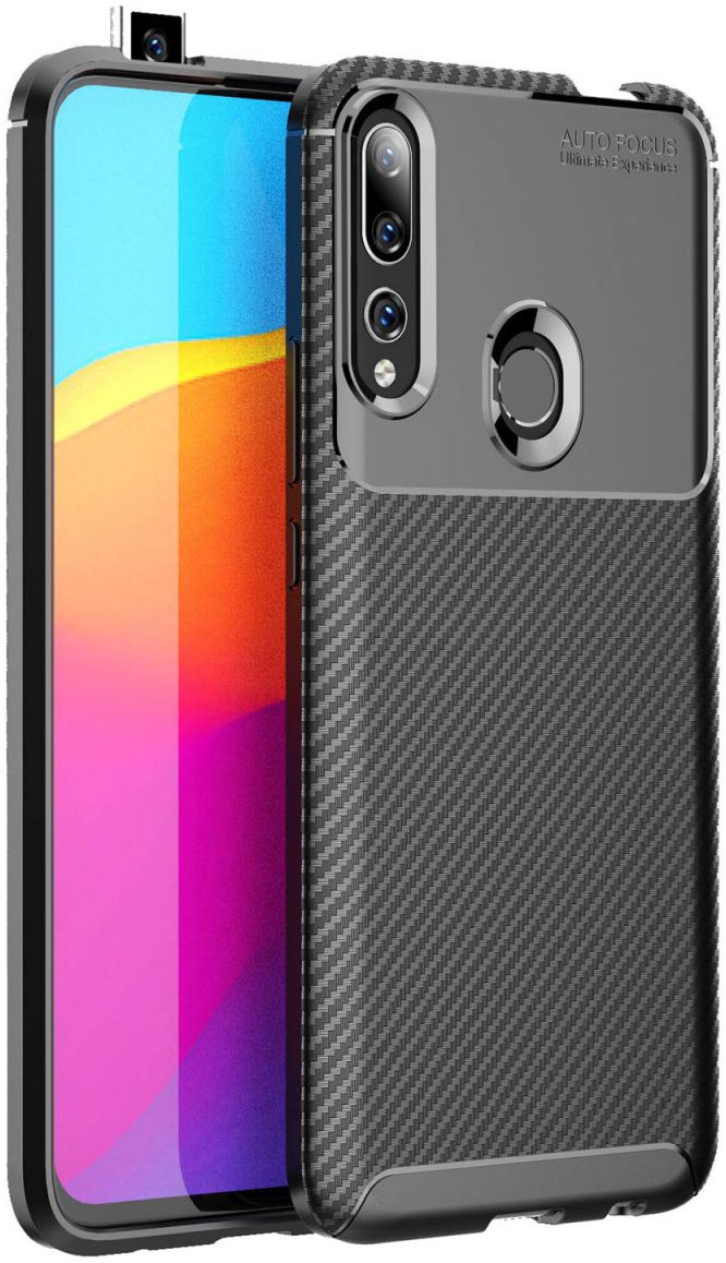 Huawei P Smart Z Siliconen Carbon Hoesje Zwart afbeelding 1