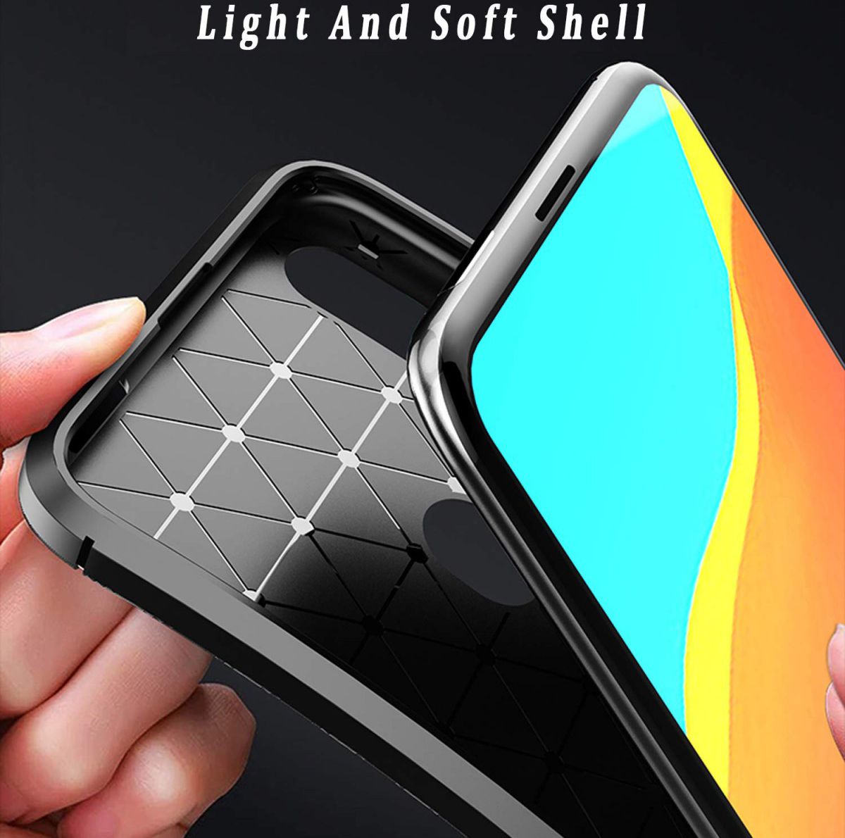 Huawei P Smart Z Siliconen Carbon Hoesje Zwart afbeelding 2