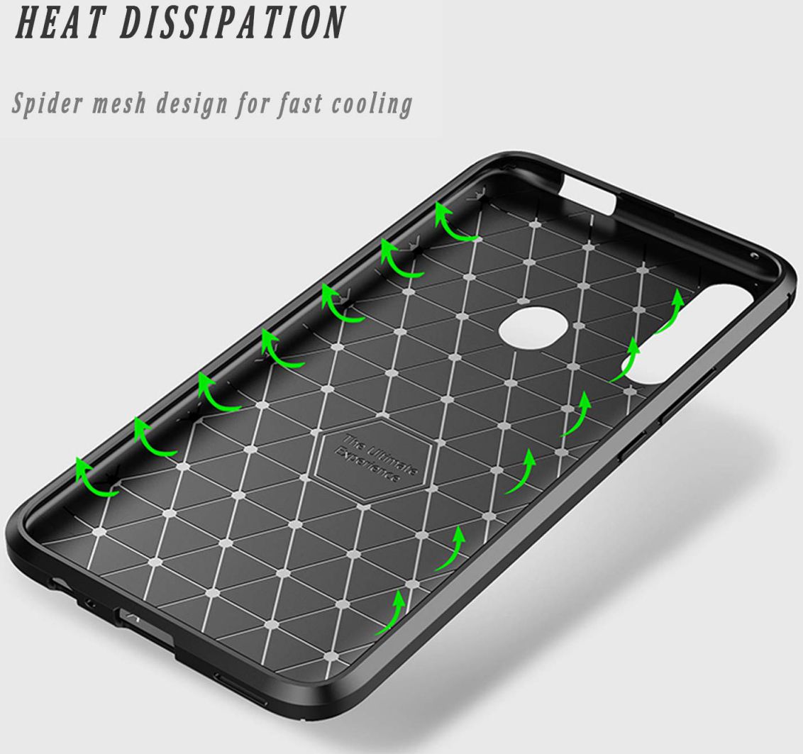 Huawei P Smart Z Siliconen Carbon Hoesje Zwart afbeelding 5