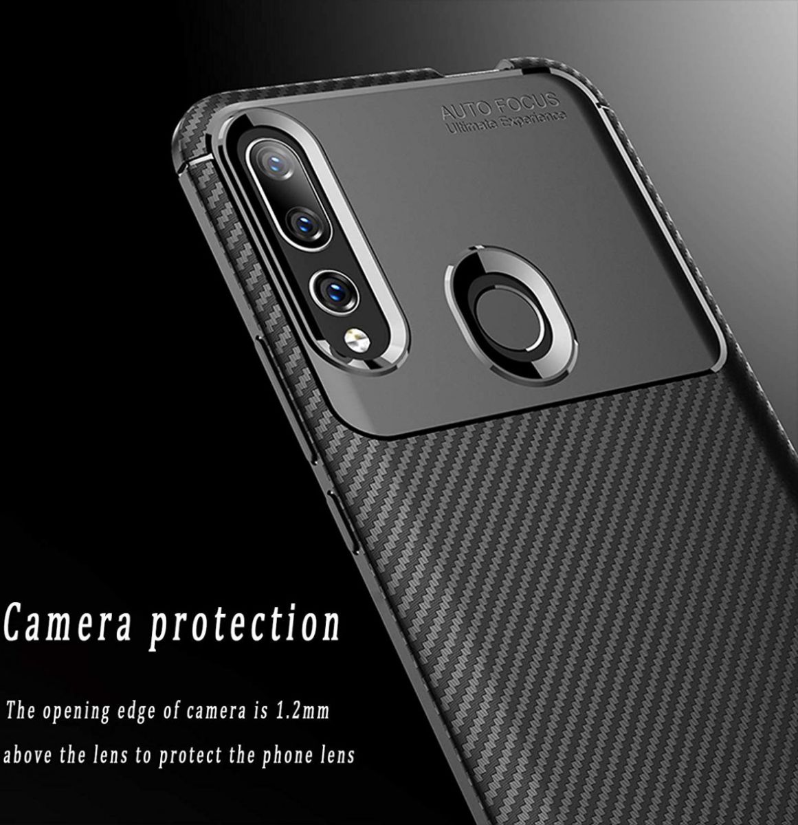 Huawei P Smart Z Siliconen Carbon Hoesje Zwart afbeelding 6