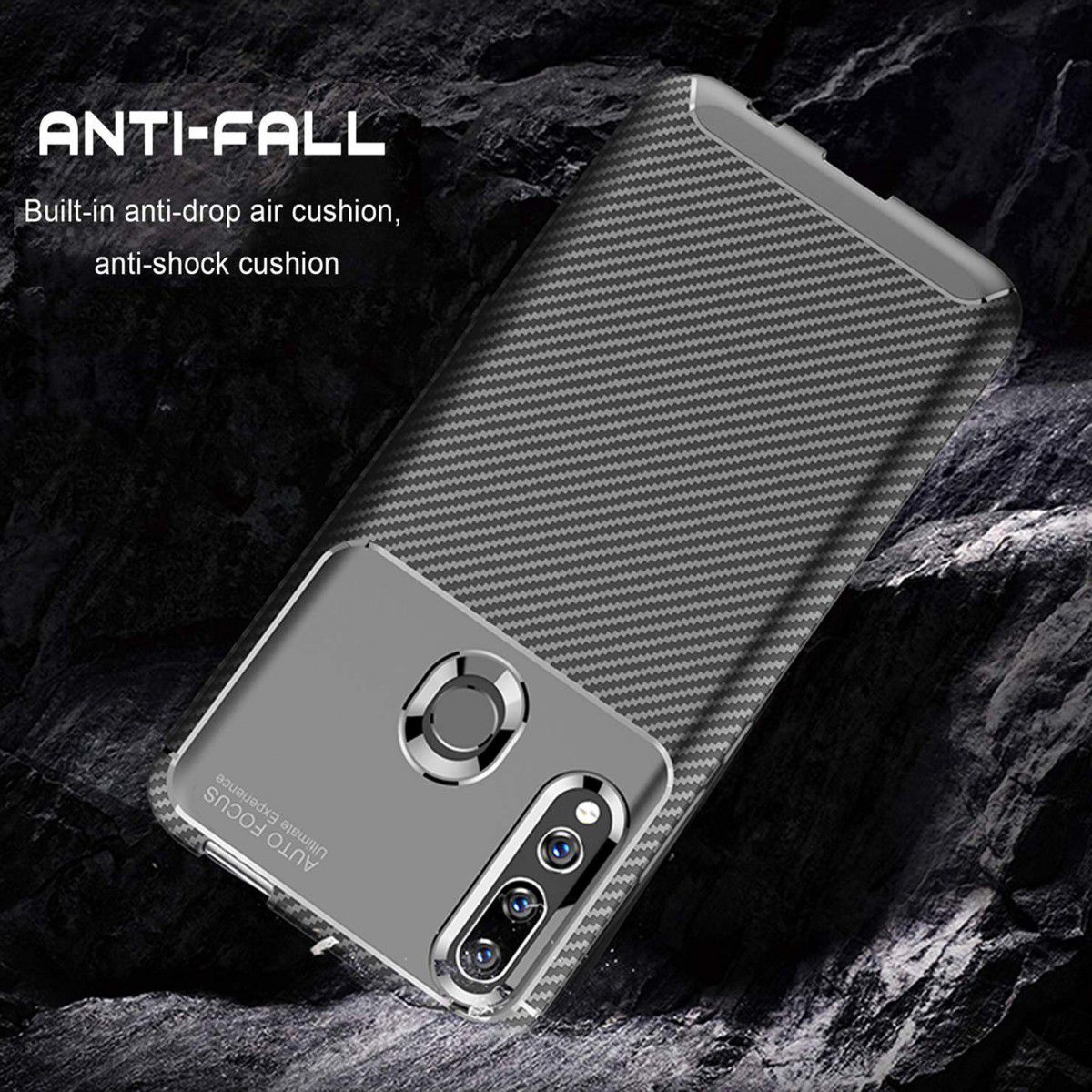Huawei P Smart Z Siliconen Carbon Hoesje Zwart afbeelding 8