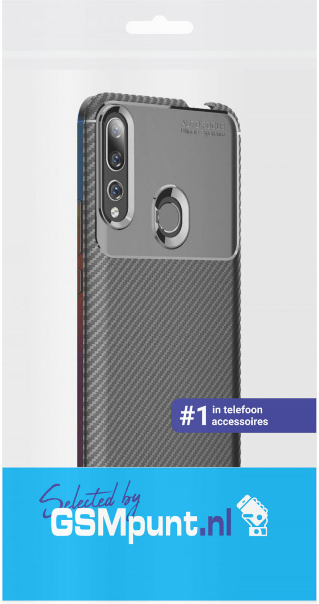 Huawei P Smart Z Siliconen Carbon Hoesje Zwart afbeelding 4