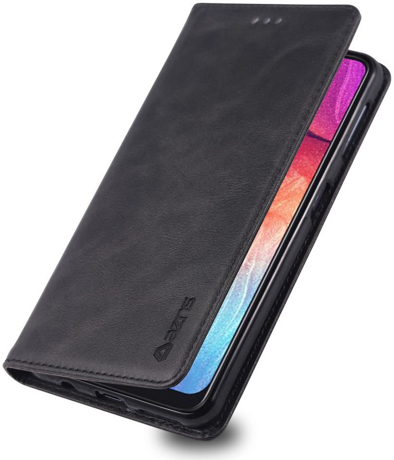 AZNS Samsung Galaxy A70 Portemonnee Stand Hoesje Zwart afbeelding 1