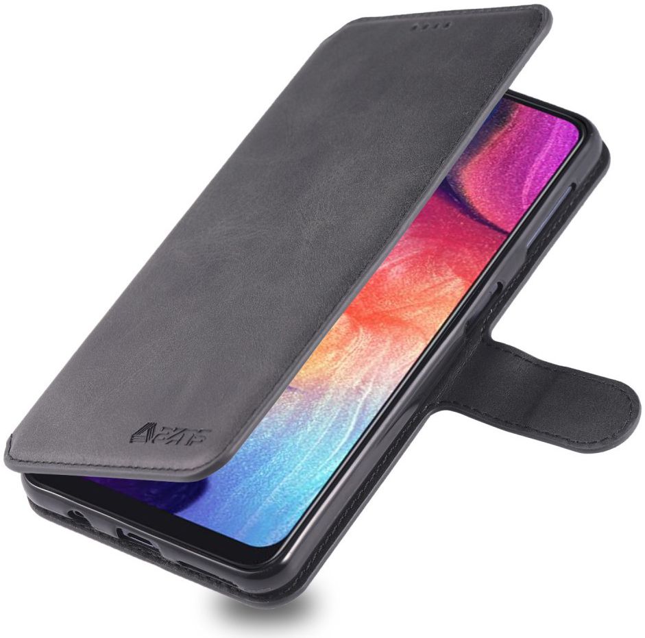 AZNS Samsung Galaxy A70 Wallet Stand Hoesje Zwart afbeelding 1
