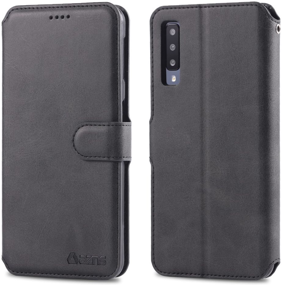 AZNS Samsung Galaxy A70 Wallet Stand Hoesje Zwart afbeelding 4