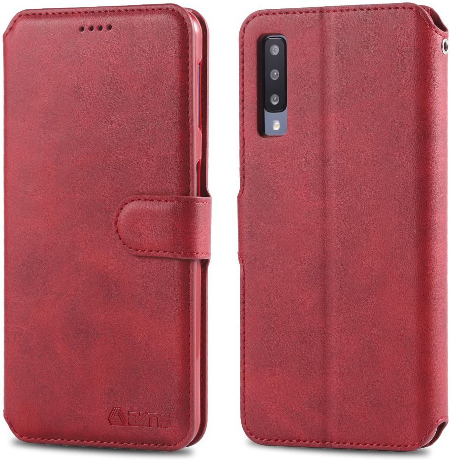 AZNS Samsung Galaxy A70 Wallet Stand Hoesje Rood afbeelding 4