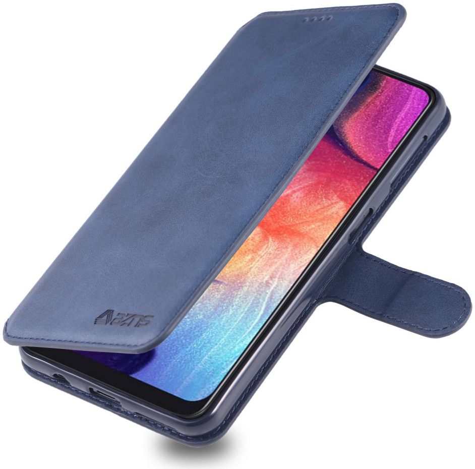 AZNS Samsung Galaxy A70 Wallet Stand Hoesje Blauw afbeelding 1