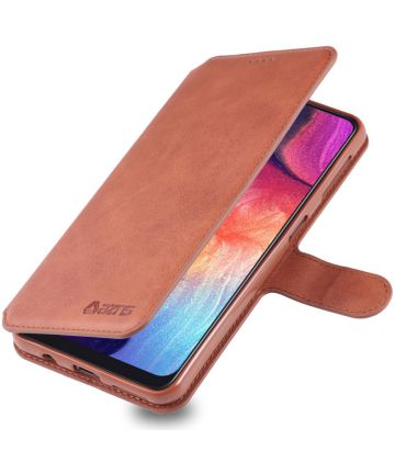 AZNS Samsung Galaxy A70 Wallet Stand Hoesje Bruin Hoesjes