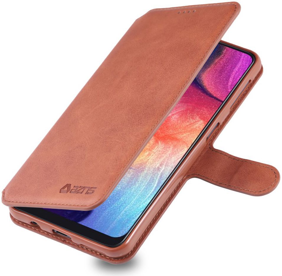 AZNS Samsung Galaxy A70 Wallet Stand Hoesje Bruin afbeelding 1