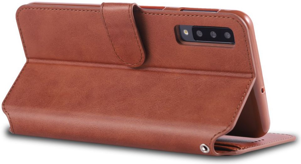 AZNS Samsung Galaxy A70 Wallet Stand Hoesje Bruin afbeelding 5