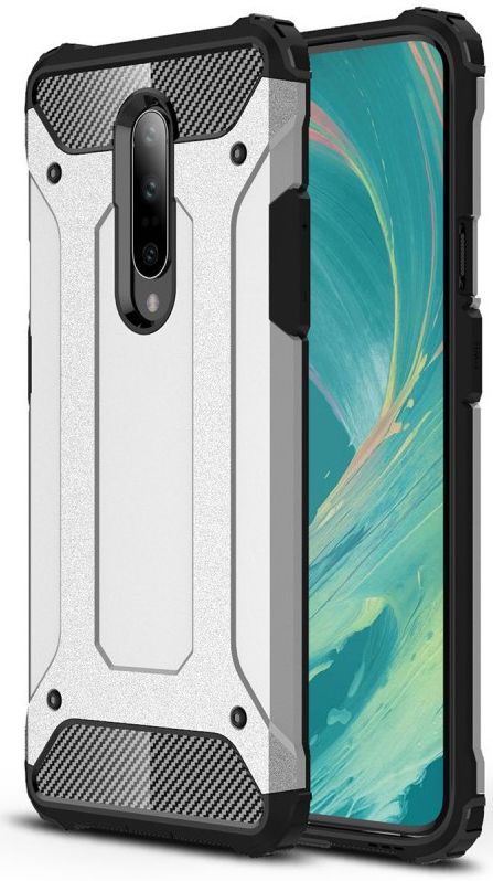 OnePlus 7 Pro Hybride Hoesje Zilver afbeelding 1