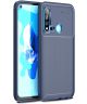 Huawei P20 Lite (2019) Siliconen Carbon Hoesje Blauw