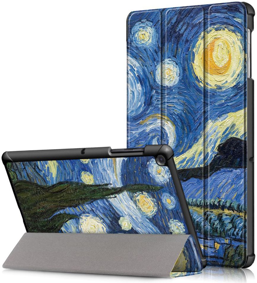 Samsung Galaxy Tab S5e Hoes Tri-Fold met Starry Night Print afbeelding 1