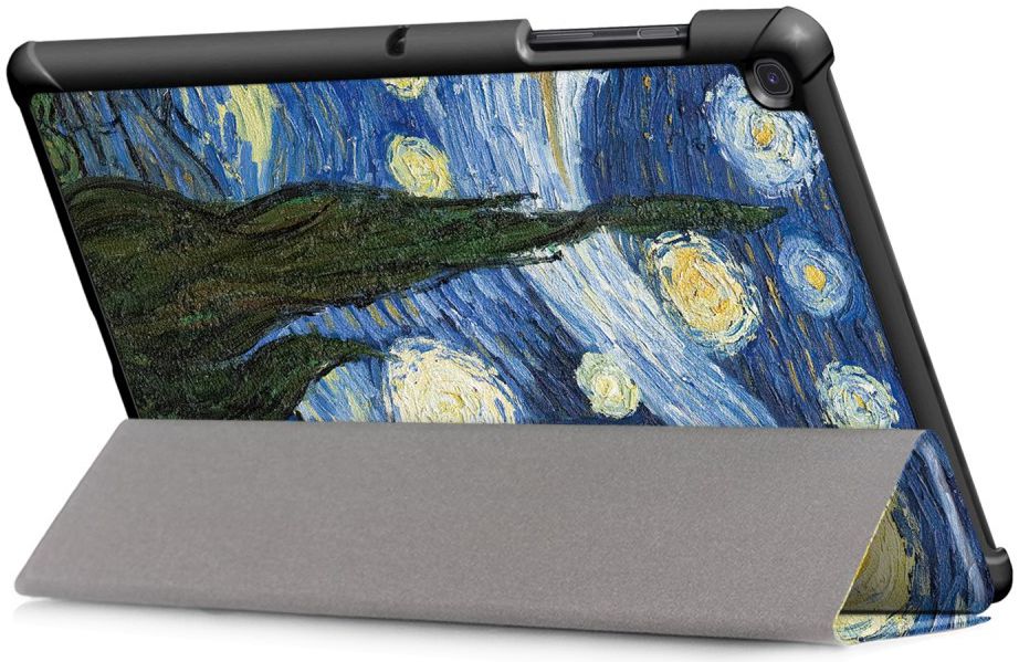 Samsung Galaxy Tab S5e Hoes Tri-Fold met Starry Night Print afbeelding 2
