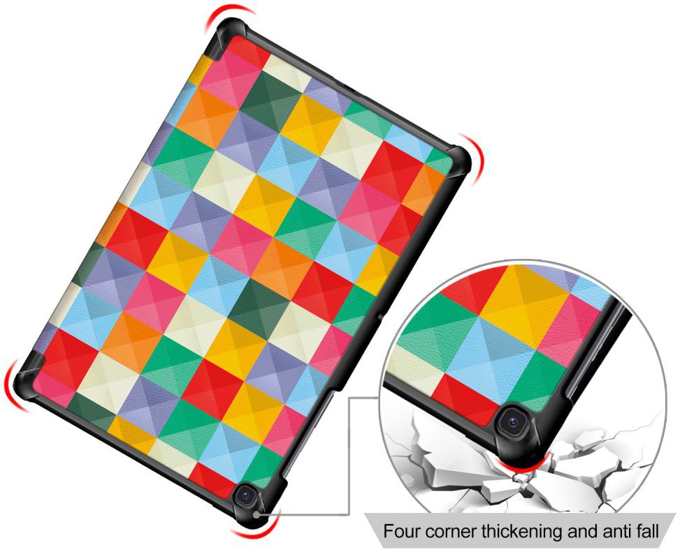 Samsung Galaxy Tab S5e Tri-Fold Hoes met Triangles Print afbeelding 5