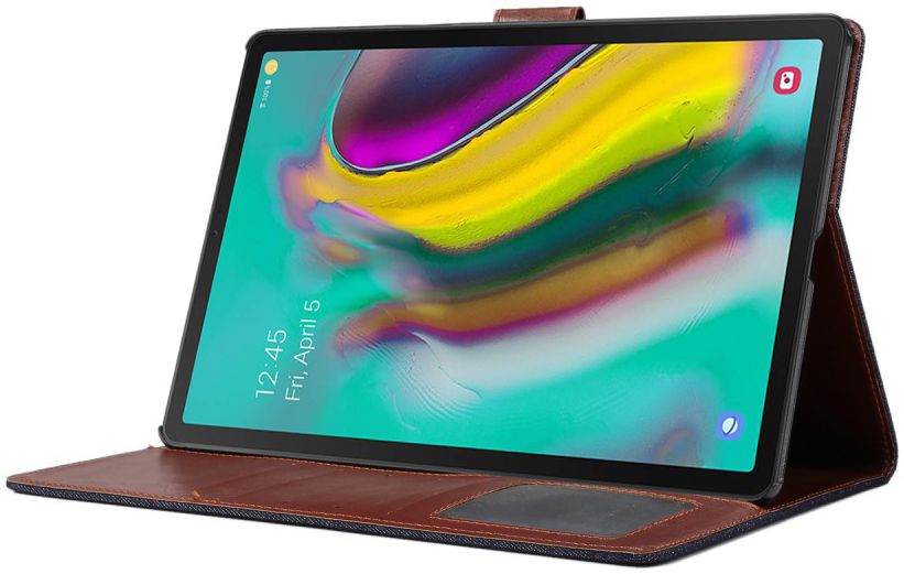 Samsung Galaxy Tab S5e Jeans Portemonnee Hoes Zwart afbeelding 3