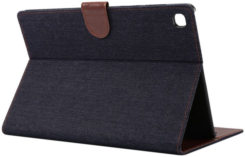 Samsung Galaxy Tab S5e Jeans Portemonnee Hoes Zwart afbeelding 4