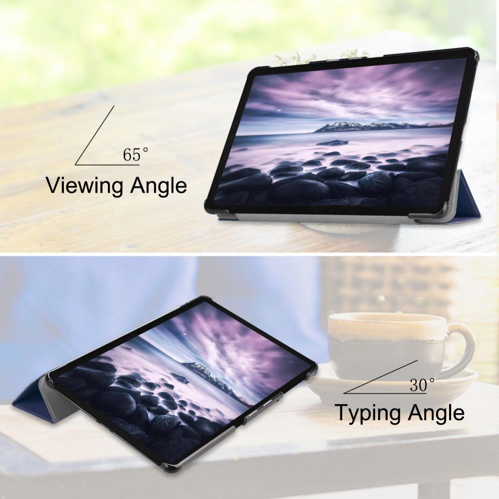 Samsung Galaxy Tab A 10.5 (2018) Tri-Fold Hoes Donker Blauw afbeelding 7