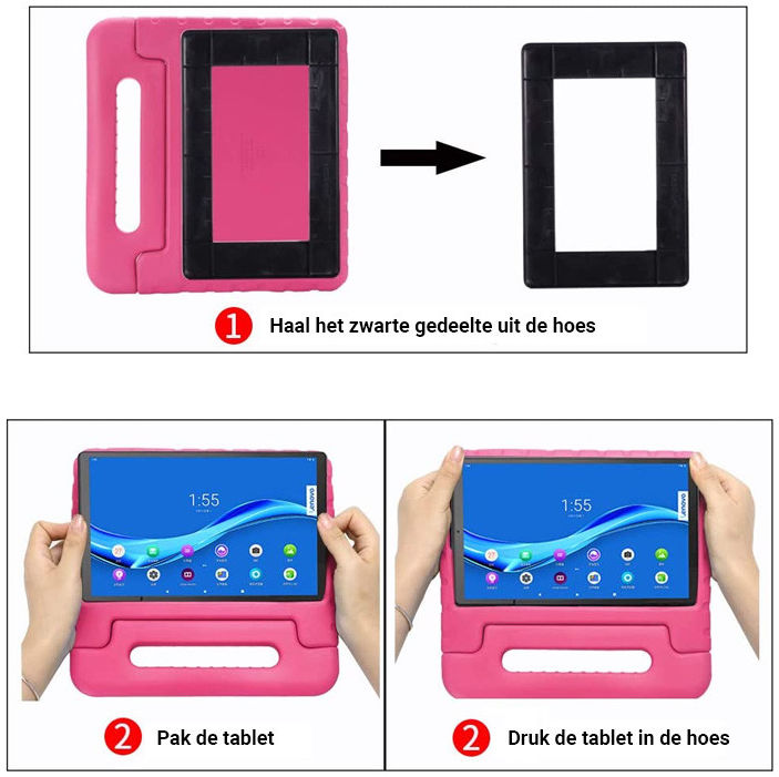 Lenovo Tab 4 Kinder Tablethoes met Handvat Roze afbeelding 10