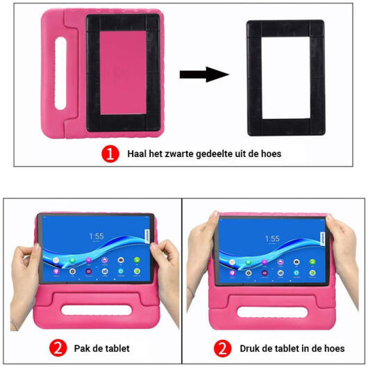 Lenovo Tab 4 Kinder Tablethoes met Handvat Roze afbeelding 10