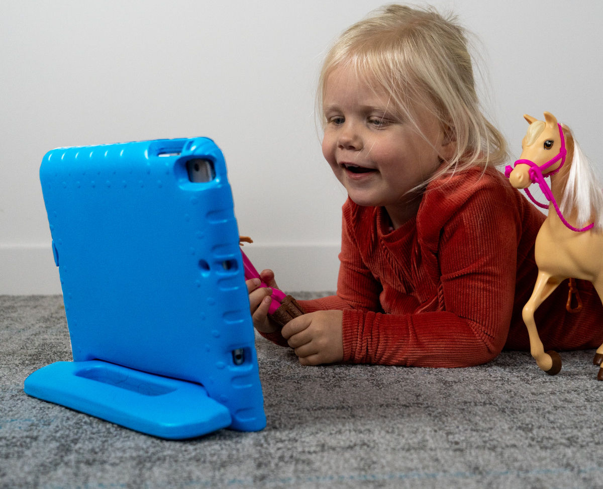 Samsung Galaxy Tab 4 10.1 Kinder Tablethoes met Handvat Blauw afbeelding 3