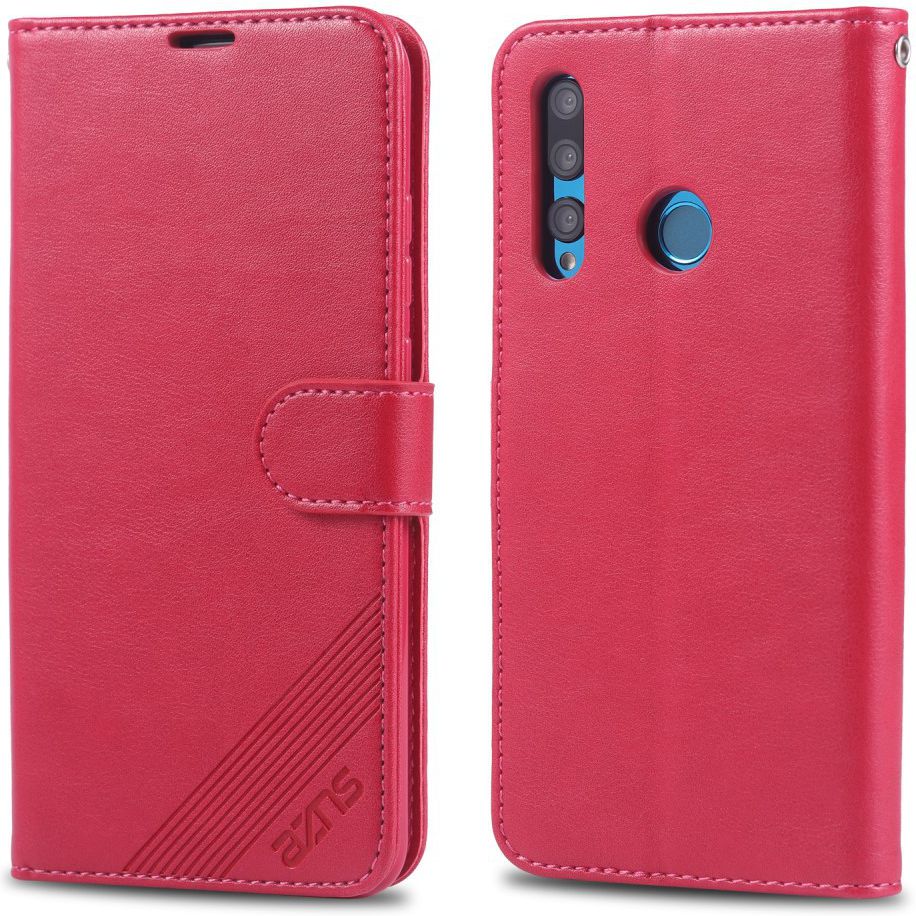 AZNS Huawei P Smart (2019) Portemonnee Stand Hoesje Rood afbeelding 2