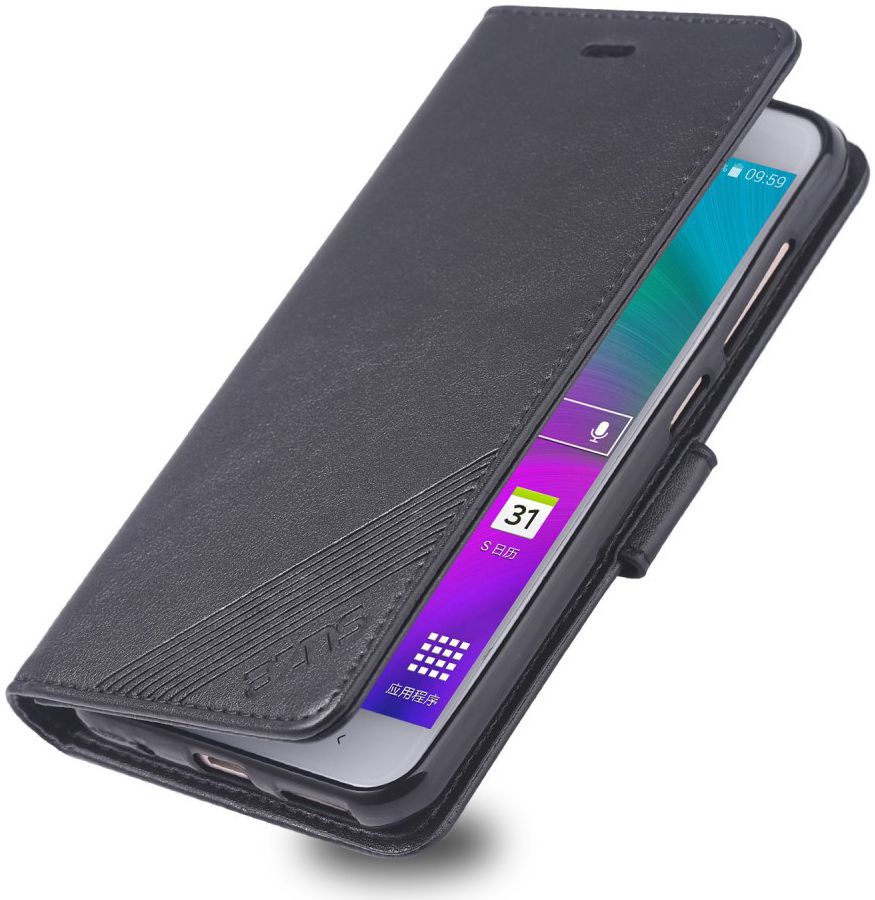 AZNS Xiaomi Redmi Go Portemonnee Stand Hoesje Zwart afbeelding 1