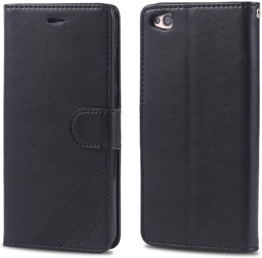 AZNS Xiaomi Redmi Go Portemonnee Stand Hoesje Zwart afbeelding 2