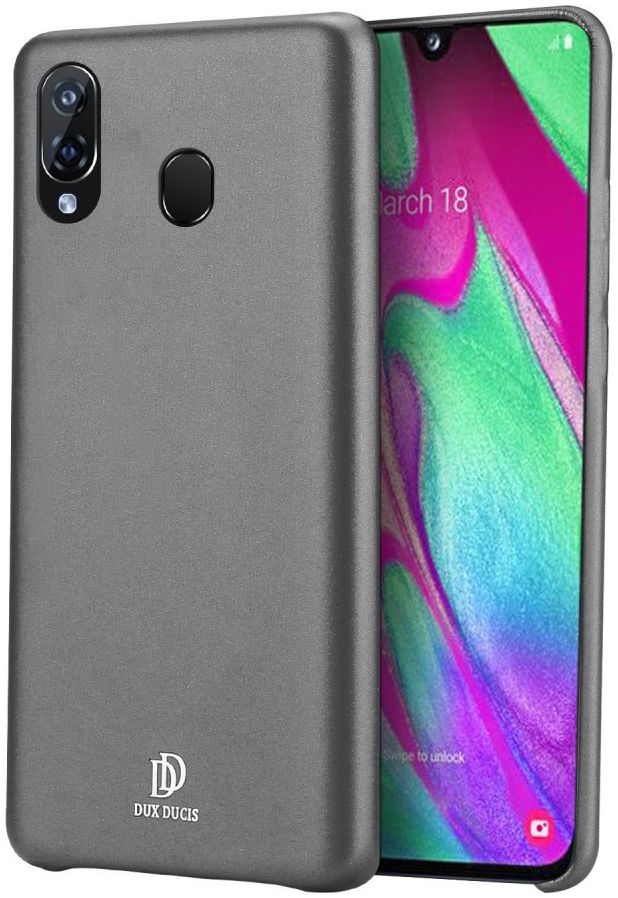 Dux Ducis Skin Lite Kunstleren Coating Hoesje Samsung Galaxy A40 Zwart afbeelding 1