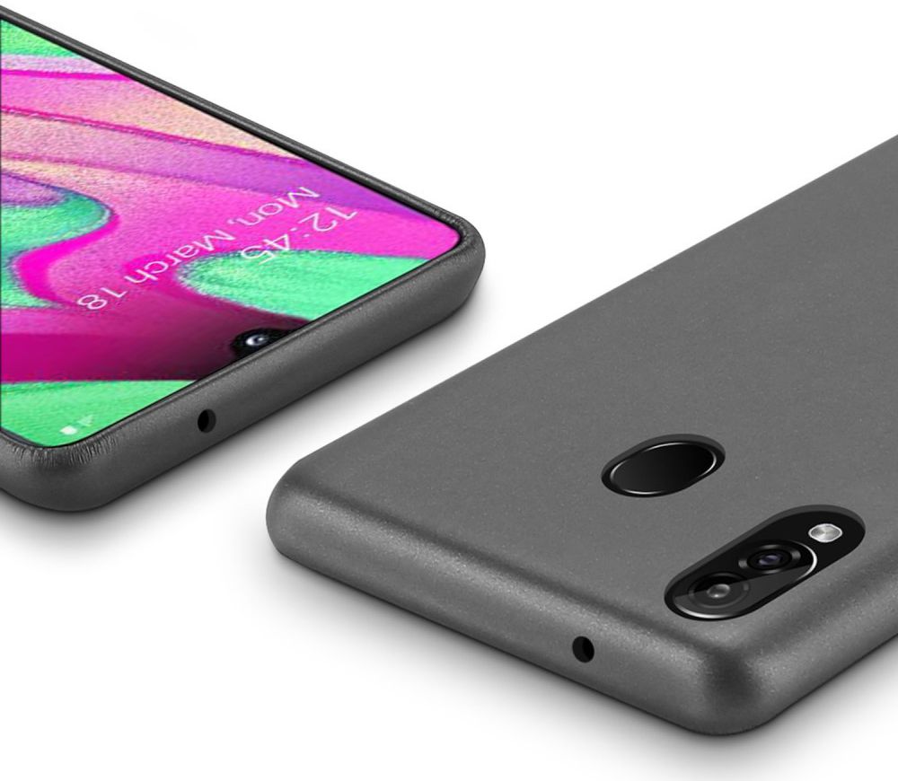 Dux Ducis Skin Lite Kunstleren Coating Hoesje Samsung Galaxy A40 Zwart afbeelding 3
