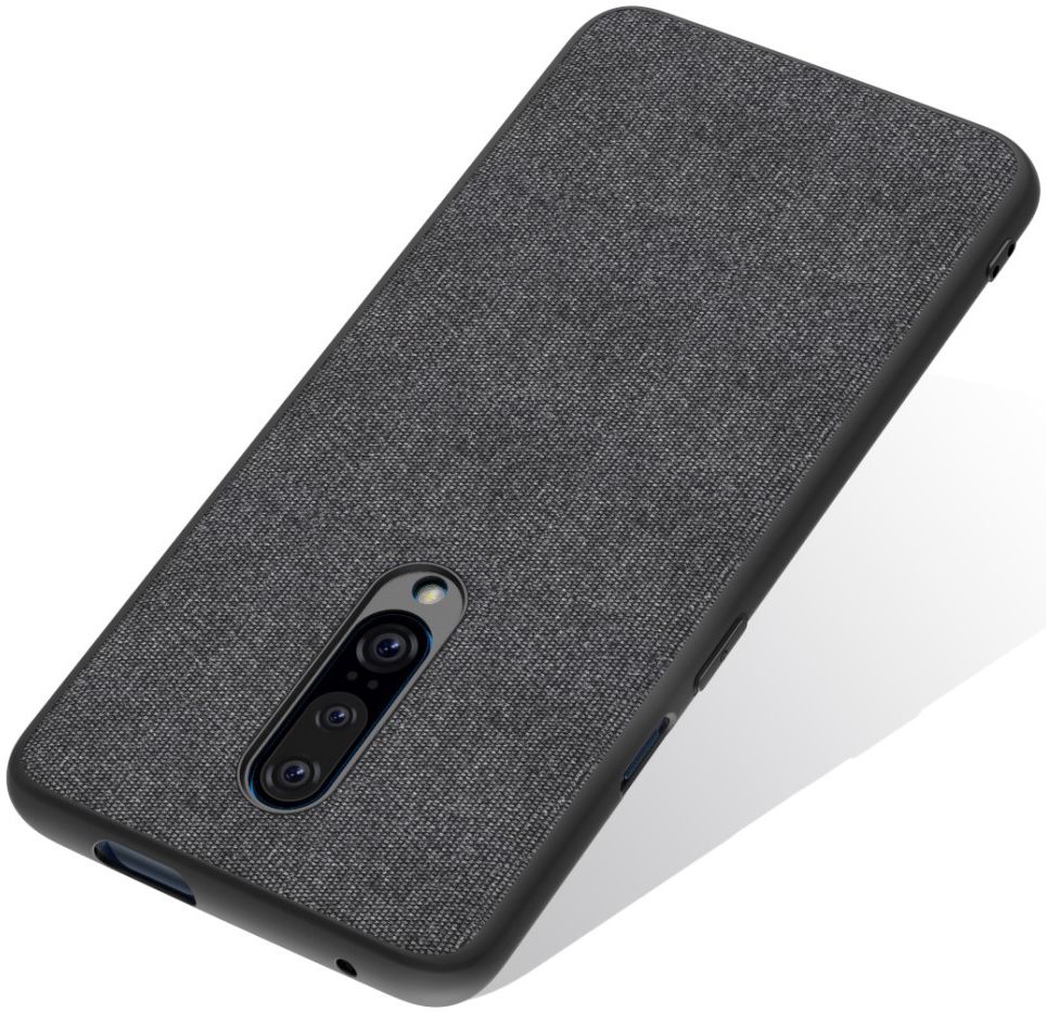 OnePlus 7 Pro Hoesje met Kunstleer Coating Zwart afbeelding 2