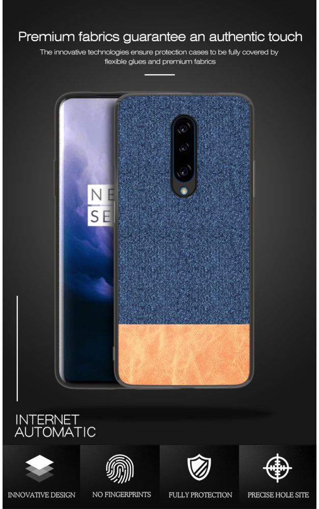 OnePlus 7 Pro Hoesje met Kunstleer Coating Zwart afbeelding 5