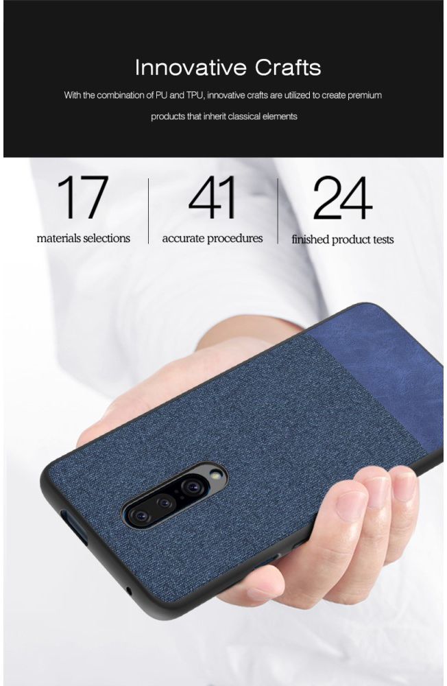 OnePlus 7 Pro Hoesje met Kunstleer Coating Zwart afbeelding 6