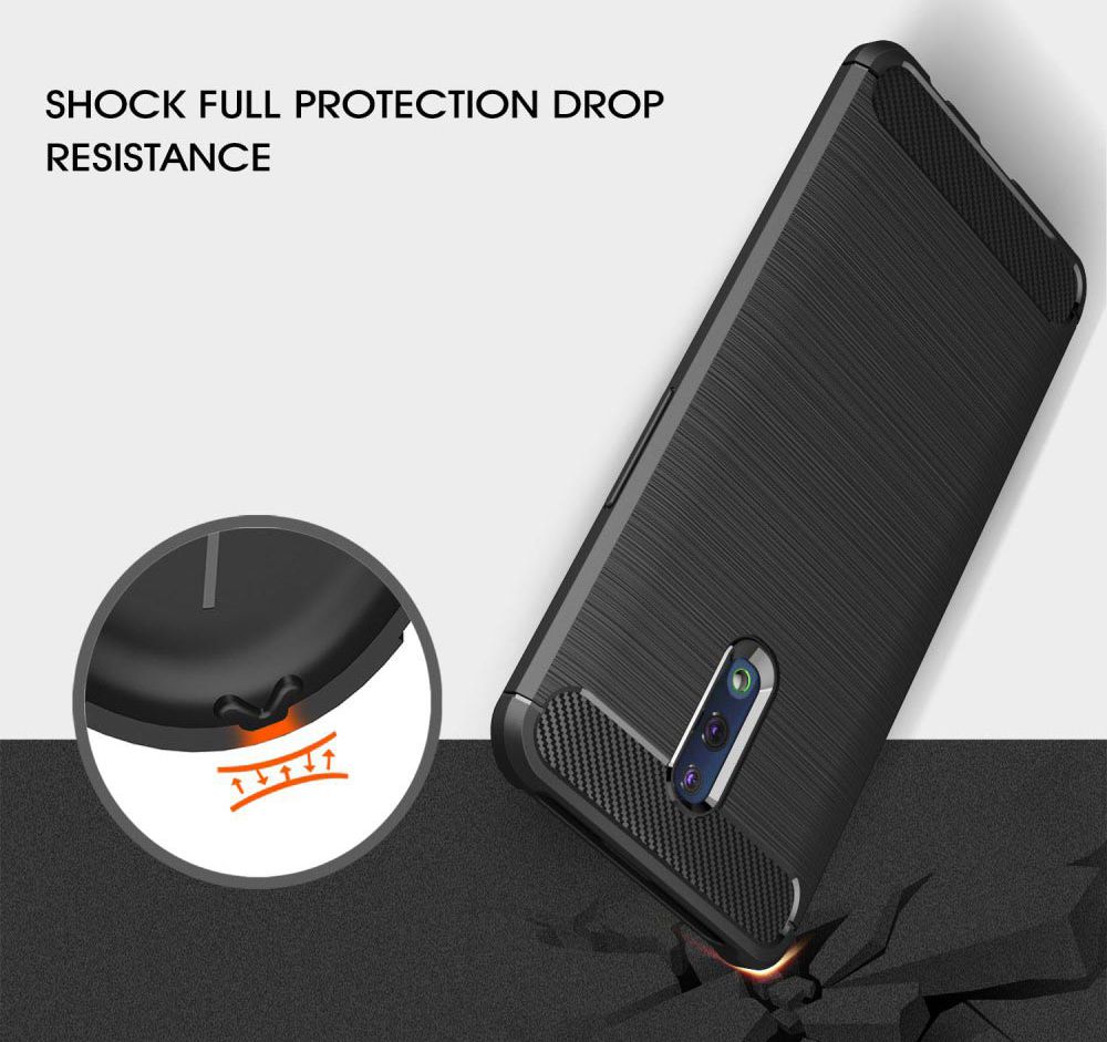 Oppo Reno Geborsteld TPU Hoesje Zwart afbeelding 2