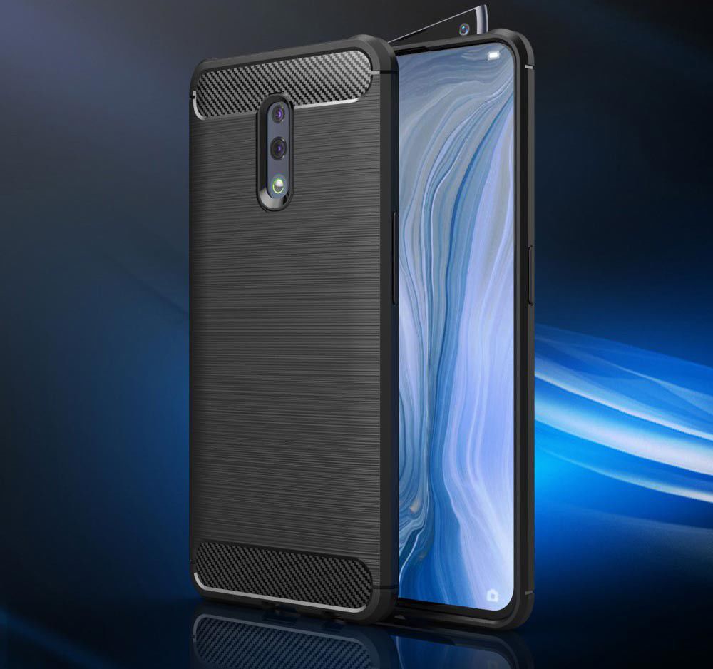 Oppo Reno Geborsteld TPU Hoesje Zwart afbeelding 6