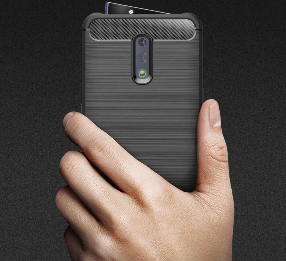 Oppo Reno Geborsteld TPU Hoesje Zwart afbeelding 9