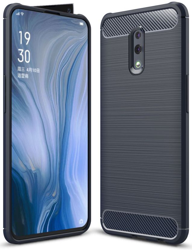 Oppo Reno Geborsteld TPU Hoesje Blauw afbeelding 1