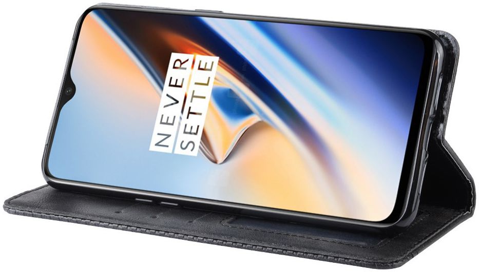 OnePlus 7 Vintage Portemonnee Hoesje Zwart afbeelding 3