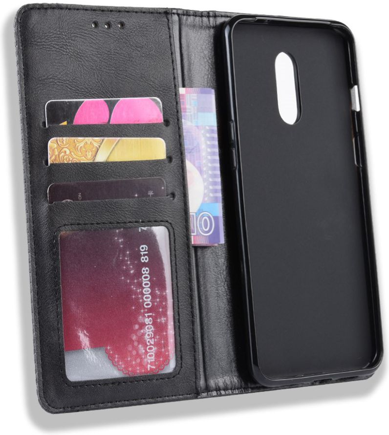 OnePlus 7 Vintage Portemonnee Hoesje Zwart afbeelding 4