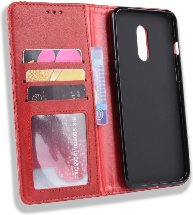 OnePlus 7 Vintage Portemonnee Hoesje Rood afbeelding 3