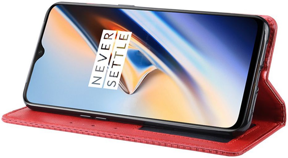 OnePlus 7 Vintage Portemonnee Hoesje Rood afbeelding 4