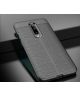 OnePlus 7 Pro Hoesje TPU met Leren Textuur Zwart