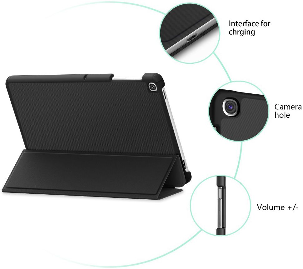 Samsung Galaxy Tab S5e Tri-Fold Hoesje Zwart afbeelding 5