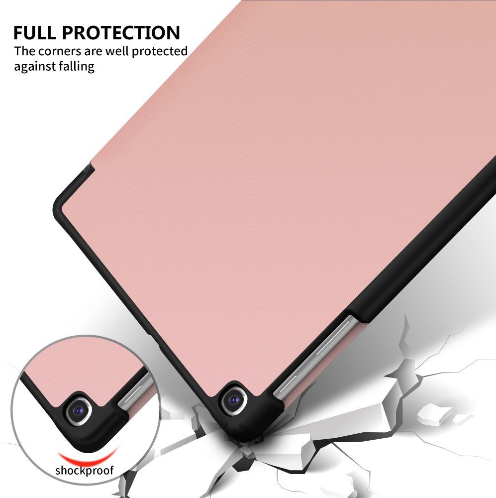 Samsung Galaxy Tab S5e Tri-Fold Hoesje Roze Goud afbeelding 2