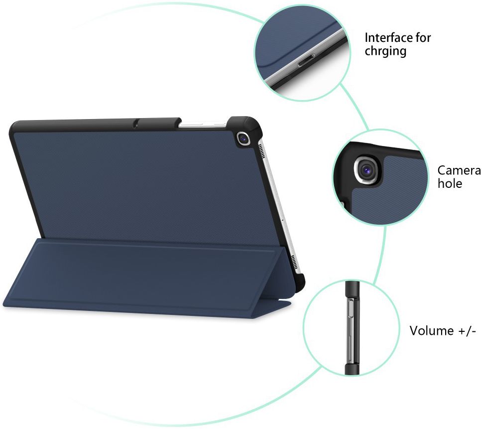 Samsung Galaxy Tab S5e Tri-Fold Hoesje Blauw afbeelding 5