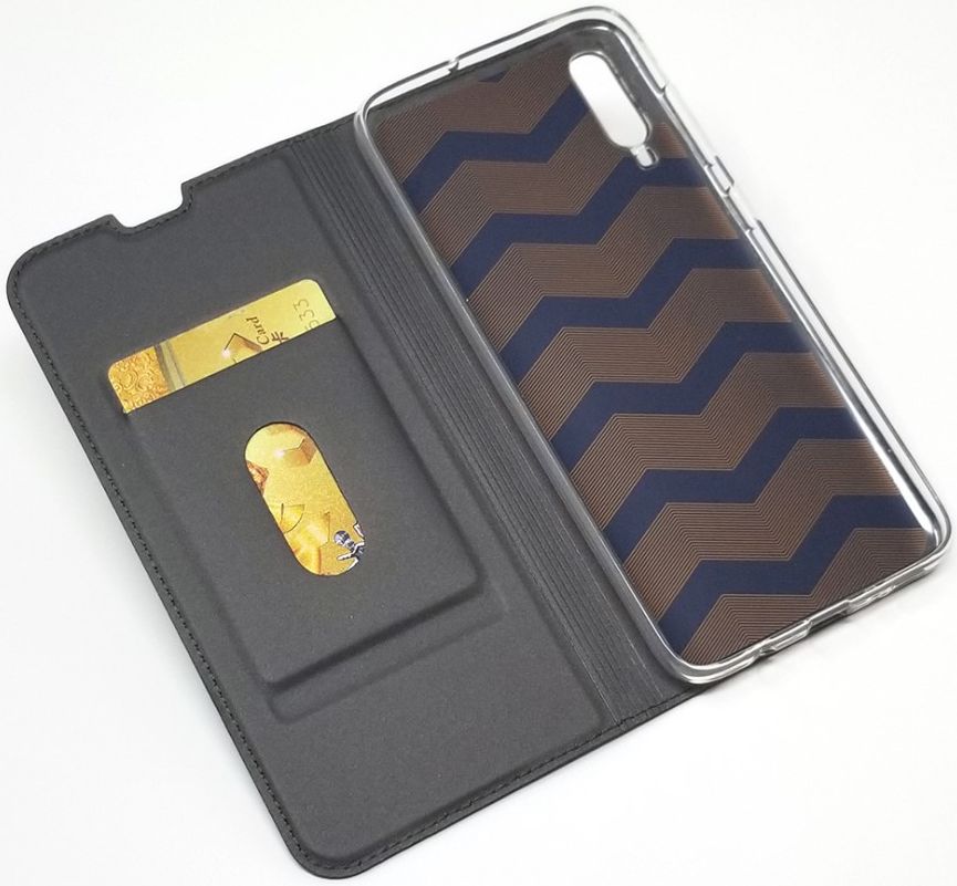 Samsung Galaxy A70 Stijlvol Portemonnee Hoesje Zwart afbeelding 3