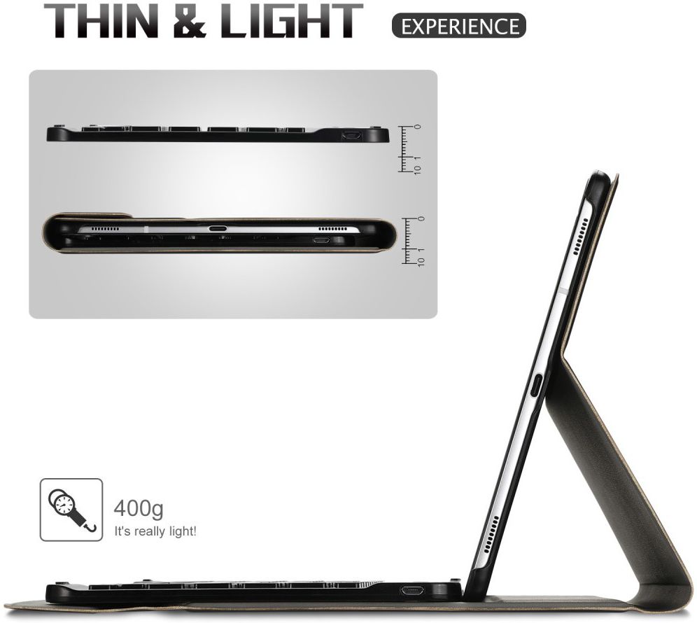 Samsung Galaxy Tab S5e Hoes met Verstelbaar Toetsenbord Zwart afbeelding 6