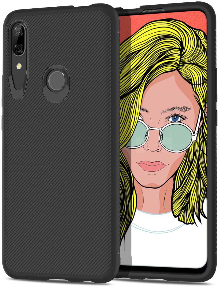 Huawei P Smart Z Twill Slim Texture Back Cover Zwart afbeelding 1